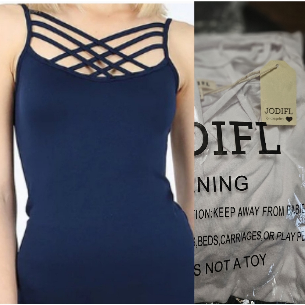 Jodifl Cage Tank White 1X 2X Boutique NWOT